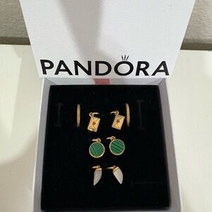 Pandora Gold Hoop Earrings Set!
